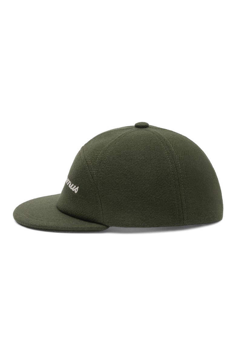 La Casquette Embroidered Logo Wool Blend Baseball Cap, Alternate, color, DARK KHAKI 580