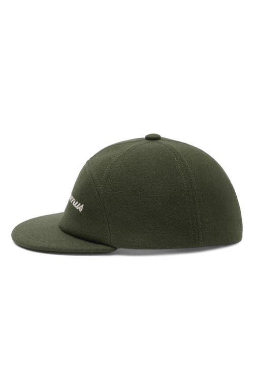 Jacquemus La Casquette Embroidered Logo Wool Blend Baseball Cap In Green
