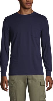 Lands' End Super-T Long Sleeve T-Shirt with Pocket