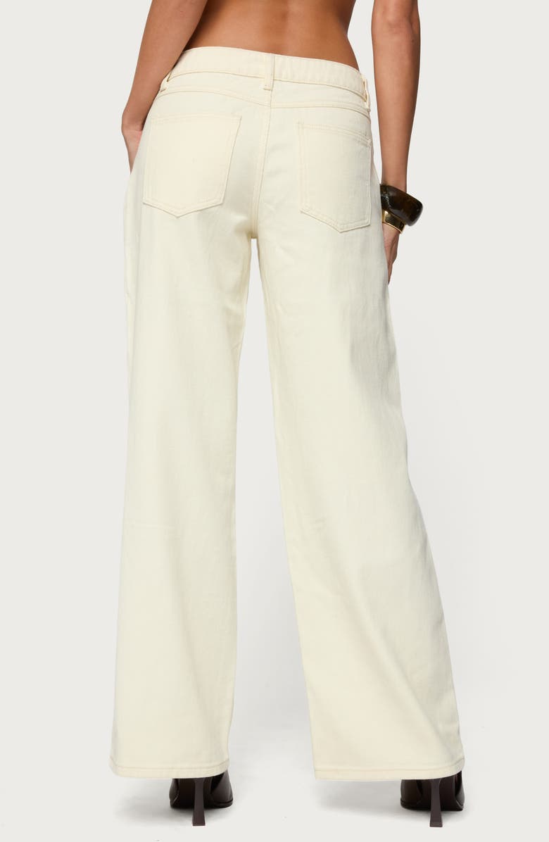 EDIKTED Roman Baggy Low Rise Wide Leg Jeans, Alternate, color, Cream
