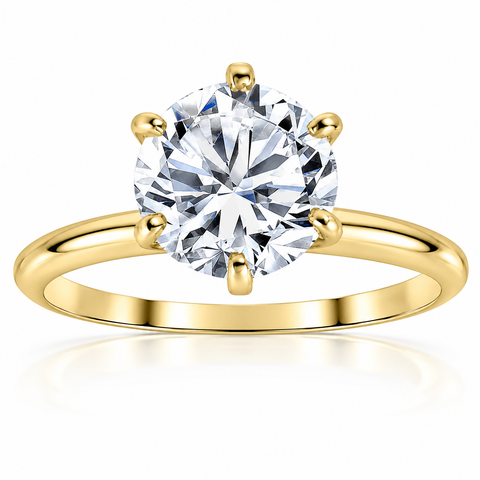 Certified 3ct Diamond Solitaire Gold Engagement Ring Lab Grown