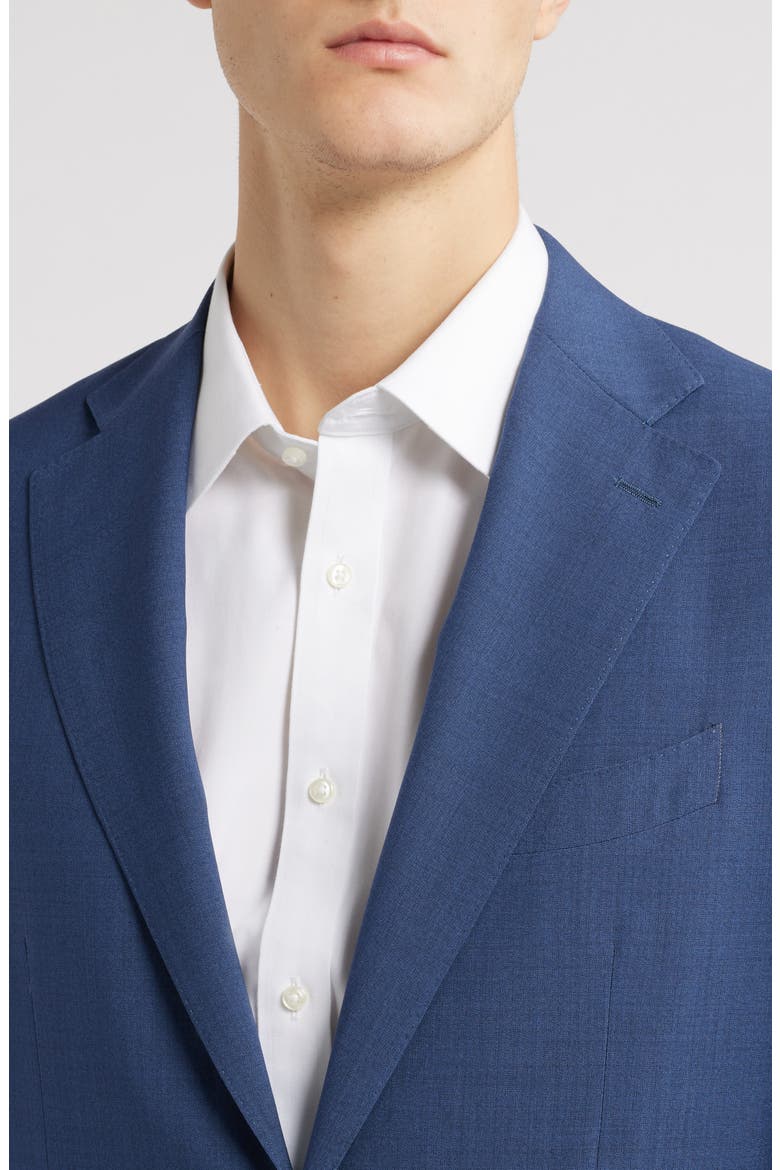Capri Trim Fit Solid Blue Impeccabile Super 130s Wool Suit, Alternate, color, MED BLUE