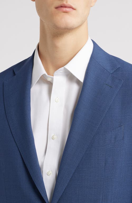 Canali Capri Trim Fit Solid Blue Impeccabile Super 130s Wool Suit In Med Blue