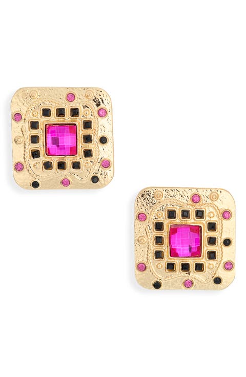 Statement Square Stud Earrings