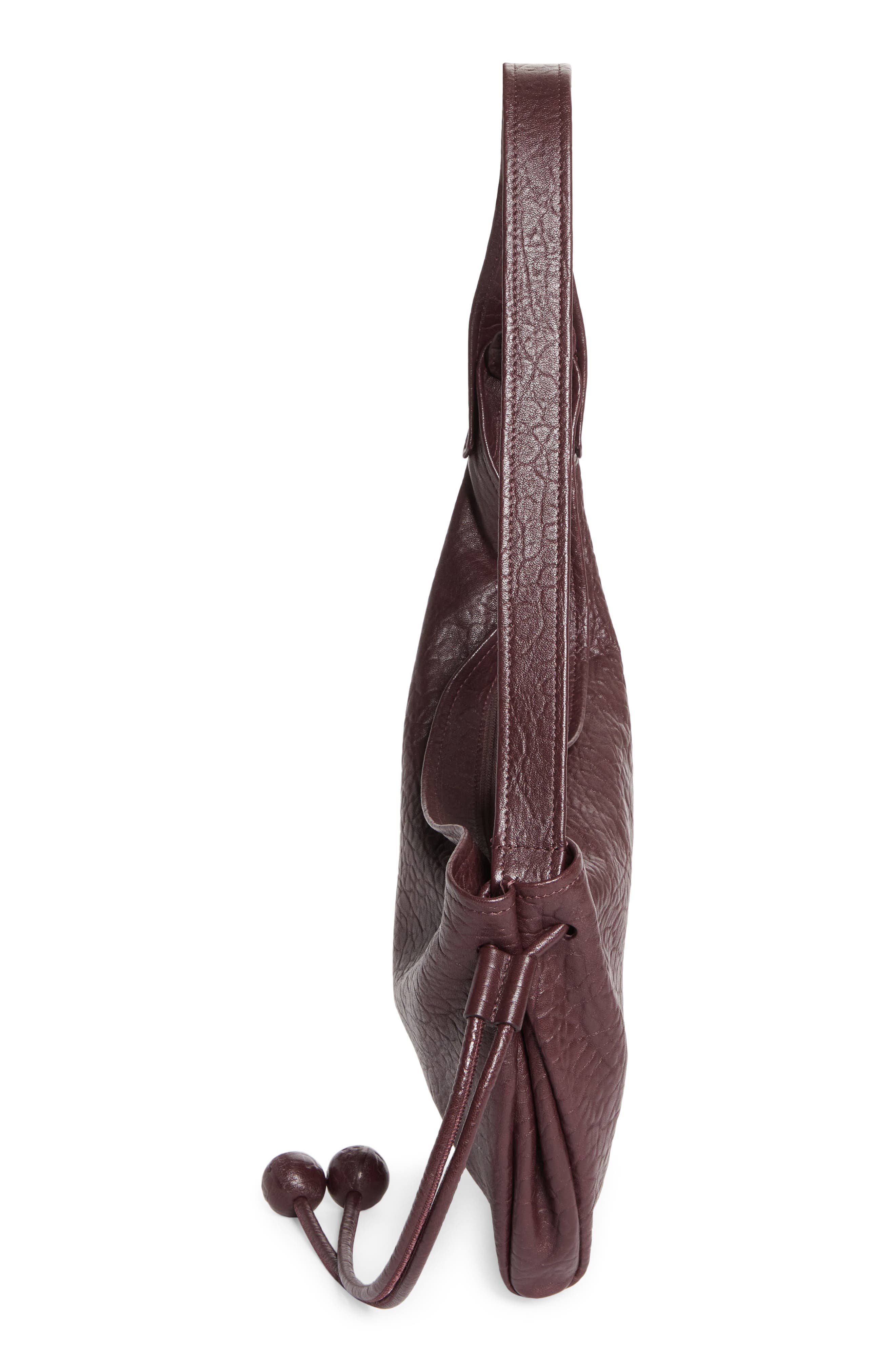 Small Sling Leather Hobo Bag, Alternate, color, 00R85 CHERRY