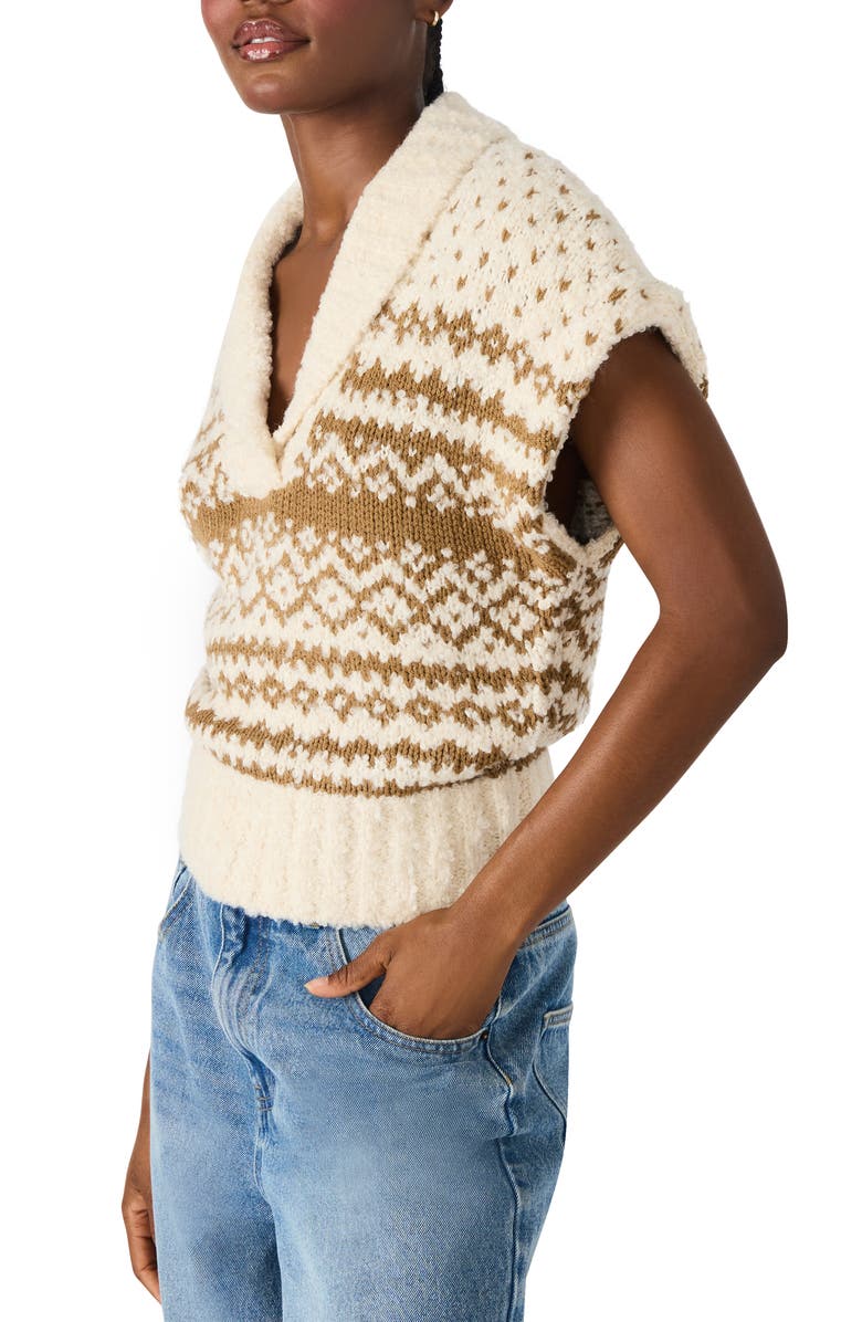 Steve Madden Paulie Shawl Collar Sweater Vest, Alternate, color, Ivory Multi