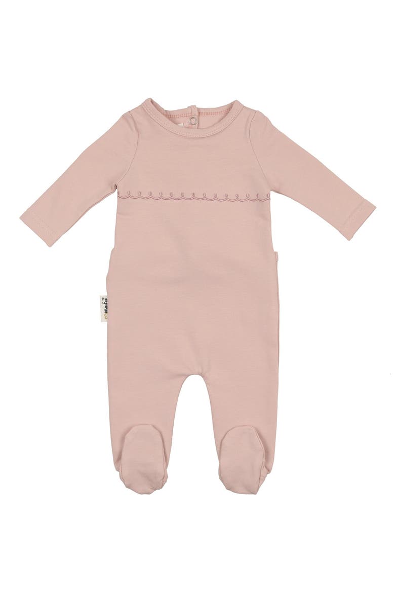 Embroidered Yoke Footie, Main, color, POWDER PINK