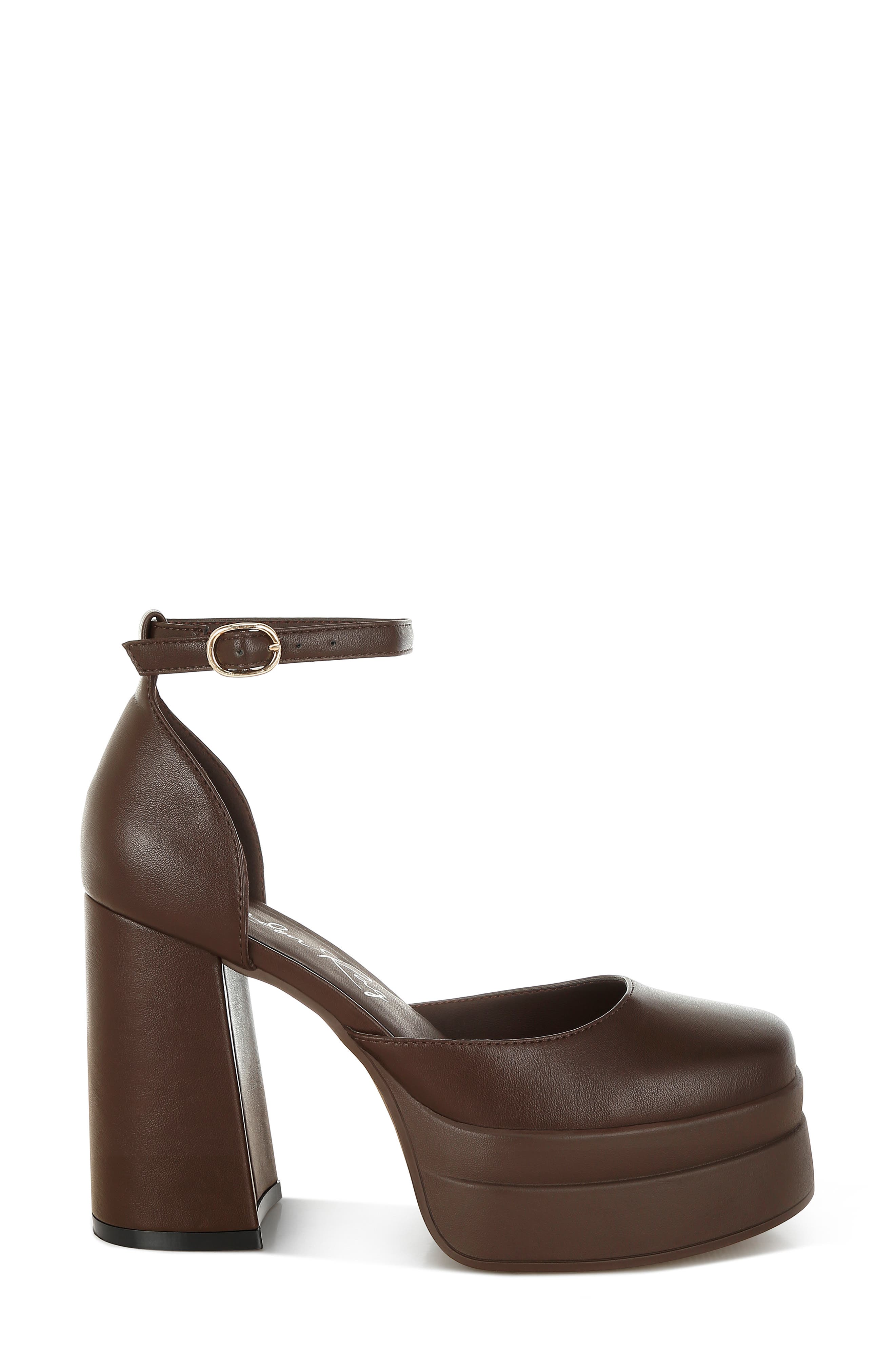 Araminta Block Heel Platform Pump, Alternate, color, BROWN