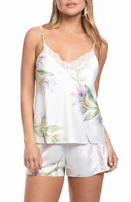 Elyse Floral Satin Shortie Pajamas