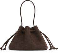 Mansur Gavriel Ostrich Embossed Drawstring Pouchette