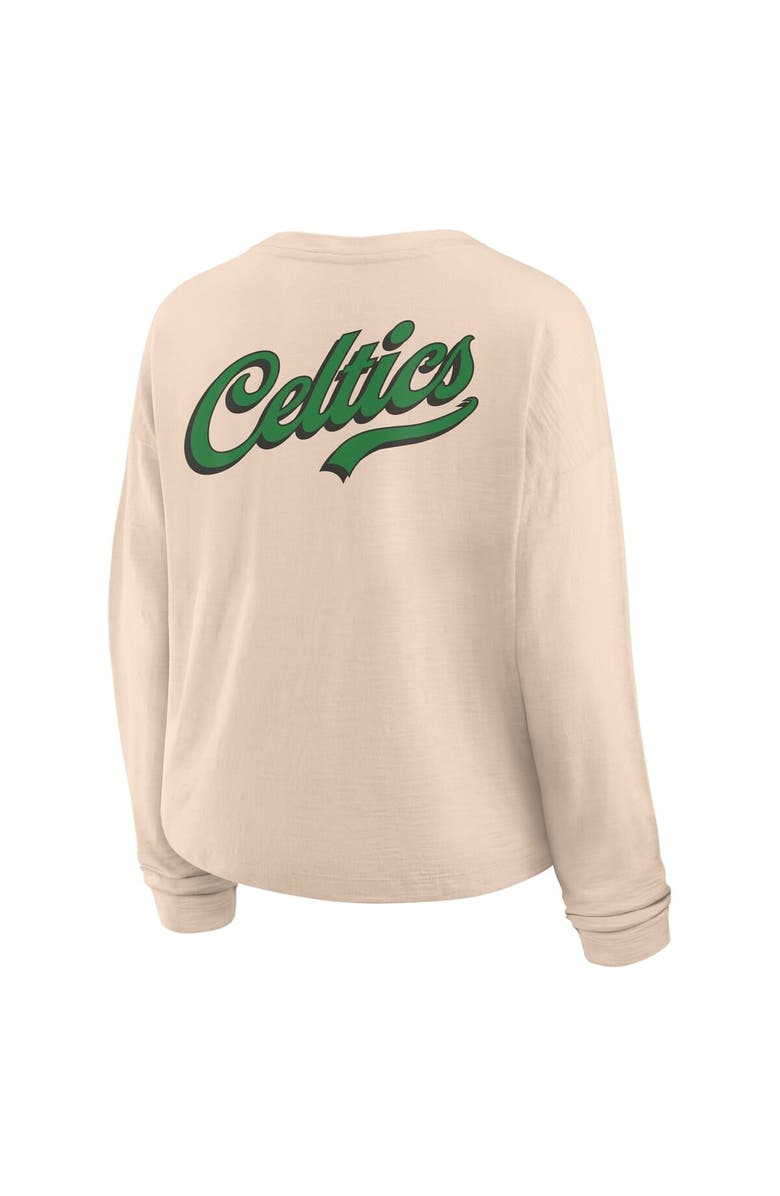 FANATICS Women's Fanatics Natural Boston Celtics Boxed Out Drop Fashion Long Sleeve T-Shirt, Alternate, color, Natural