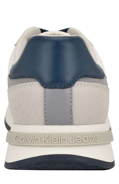 Calvin Klein Men's Men's Picio Monogram Logo Sneaker In Light Grey/white Multi