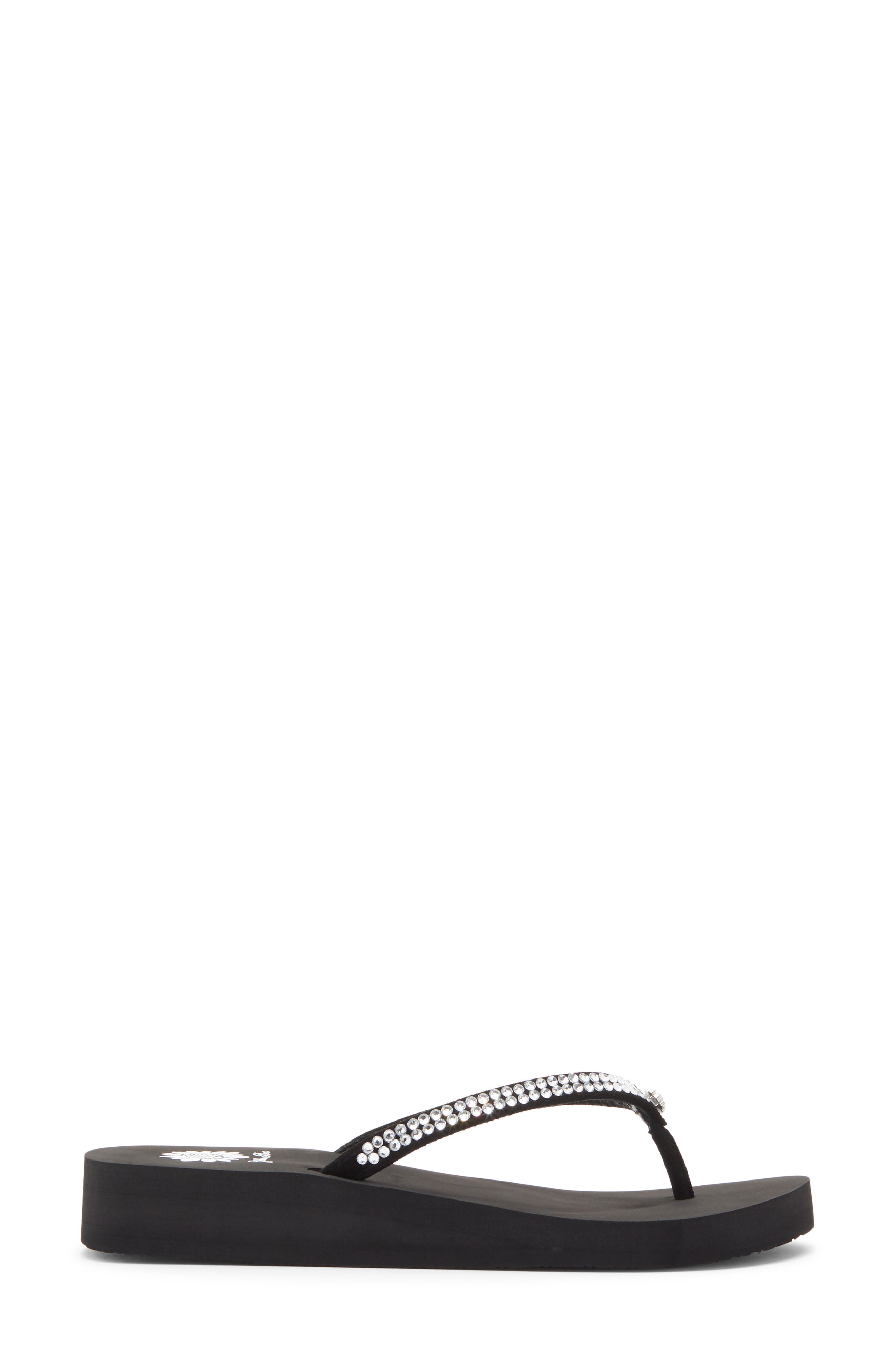 Yellow Box Premium Jello Flip Flop Jewelled Sandal, Alternate, color, Black