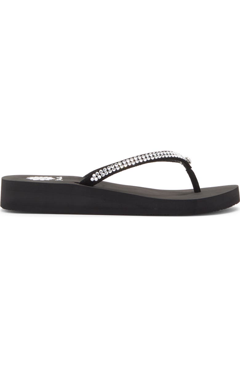 Yellow Box Premium Jello Flip Flop Jewelled Sandal, Alternate, color, Black