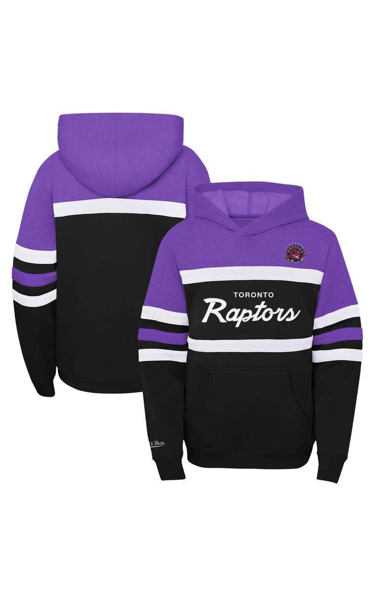 Mitchell & Ness Youth Mitchell & Ness Purple/Heather Gray Toronto Raptors Hardwood Classics Head Coach Pullover Hoodie, Main, color, Purple