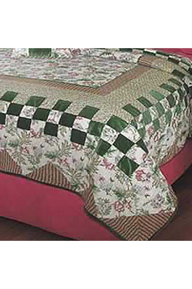 Plant Quilt, Alternate, color, Green