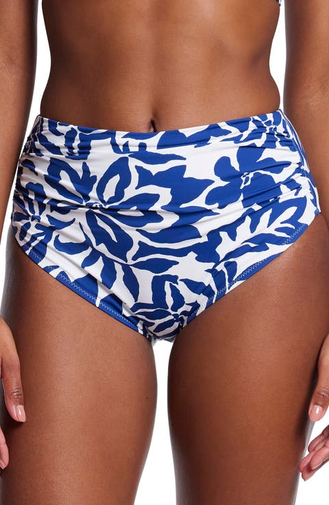 Ruched High Waist Bikini Bottoms
