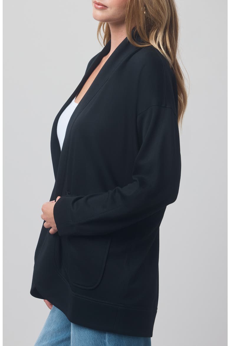 x @cellajaneblog Interlock Open Front Cardigan, Alternate, color, BLACK