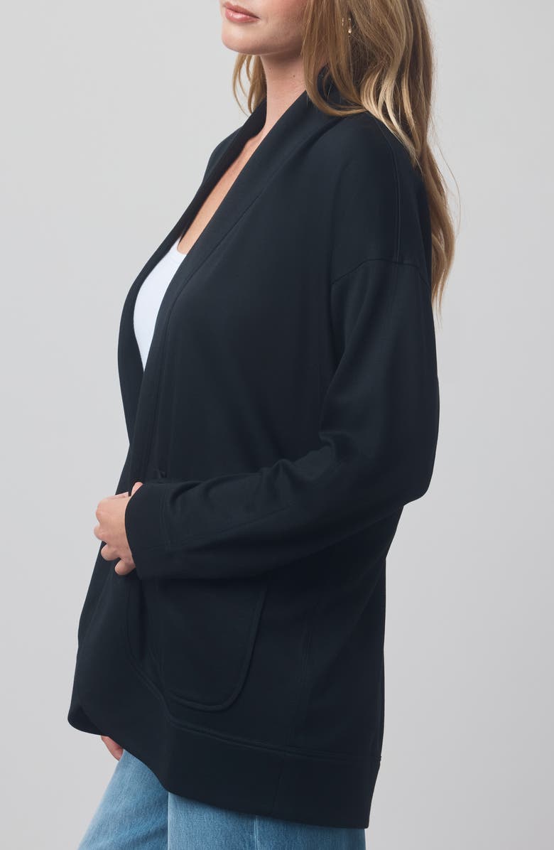 Splendid x @cellajaneblog Interlock Open Front Cardigan, Alternate, color, Black