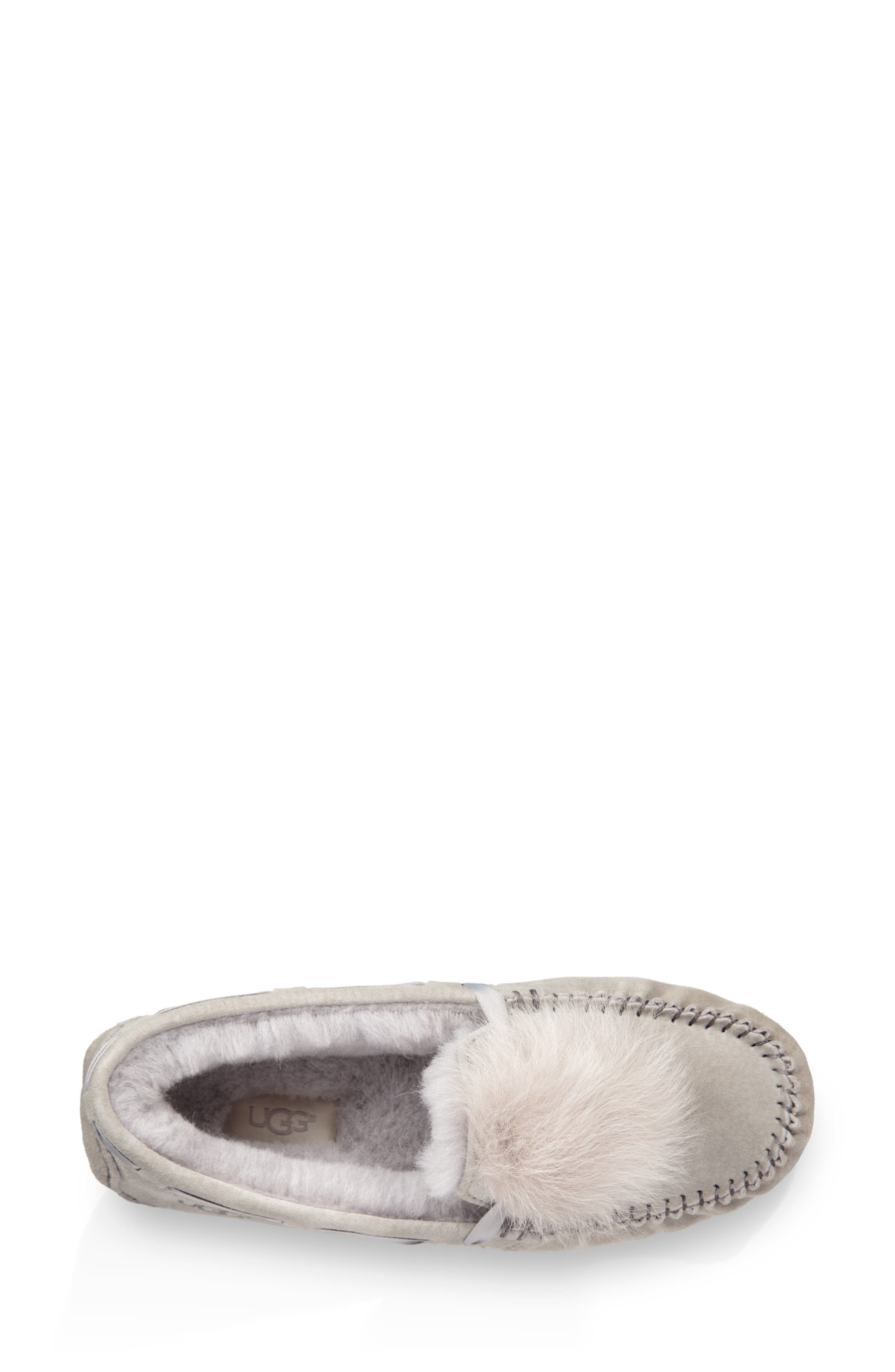 UGG<sup>®</sup> Dakota Genuine Shearling Pompom Slipper, Alternate, color, 