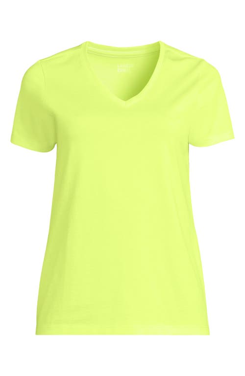 Lands' End Relaxed Supima Cotton V-neck T-shirt In Soft Limoncello Yellow