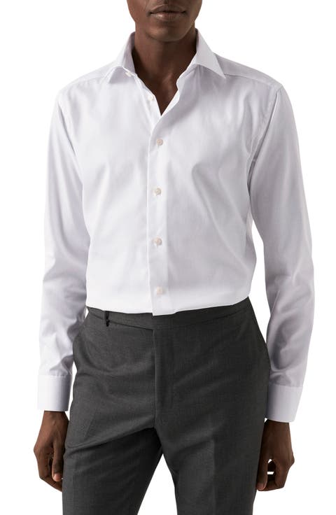Slim Fit Cotton Twill Dress Shirt (Regular & Big)