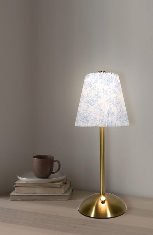 Luzè Luze Floral Shade Metal Desk Lamp In Blue