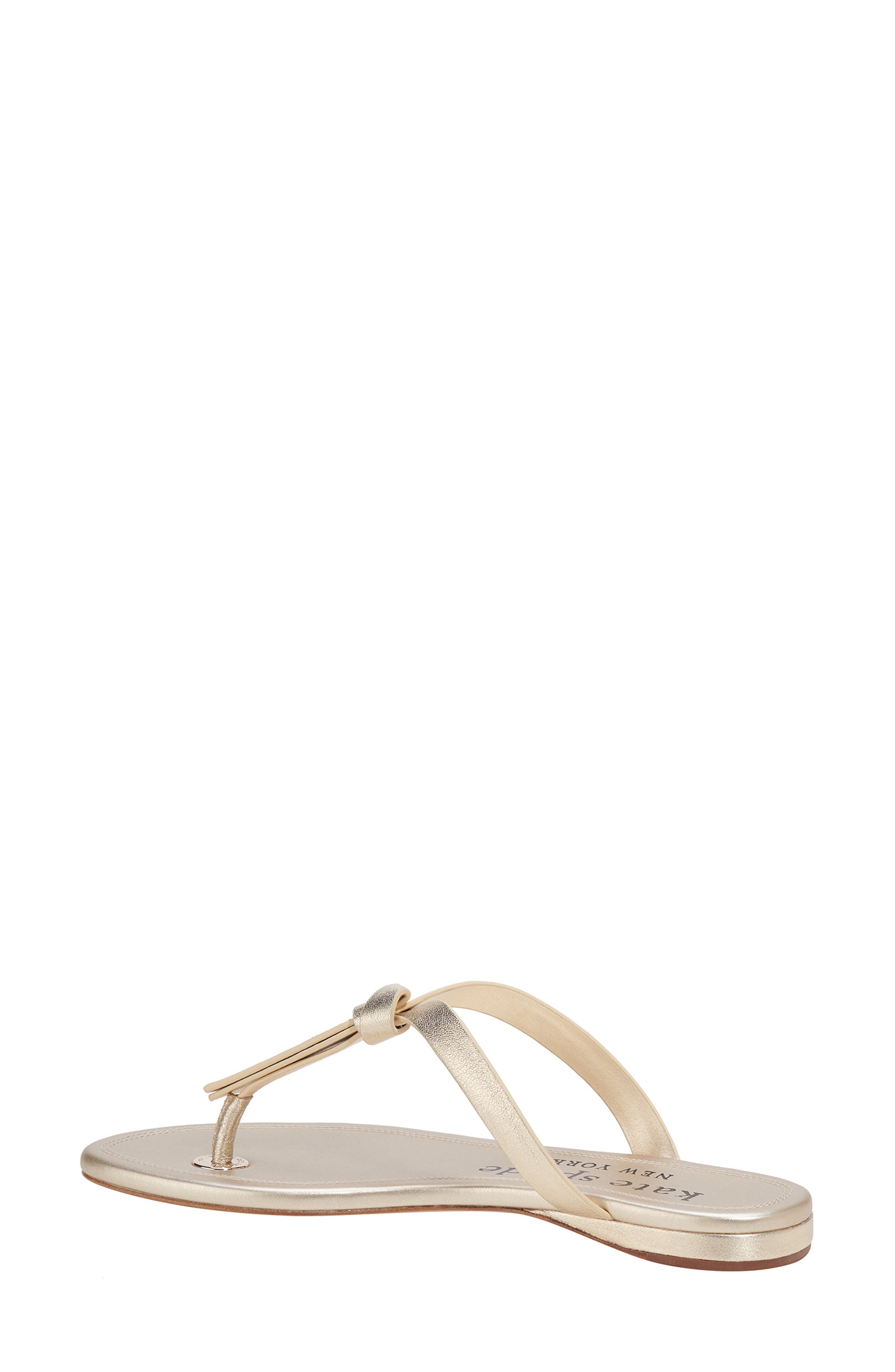 Kate Spade New York knott flip flop, Alternate, color, Pale Gold