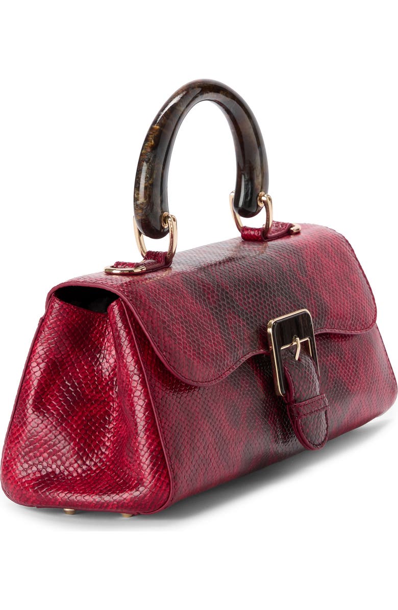 Brahmin Dayan Snakeskin Embossed Leather Satchel, Alternate, color, Red Opal Cassatt
