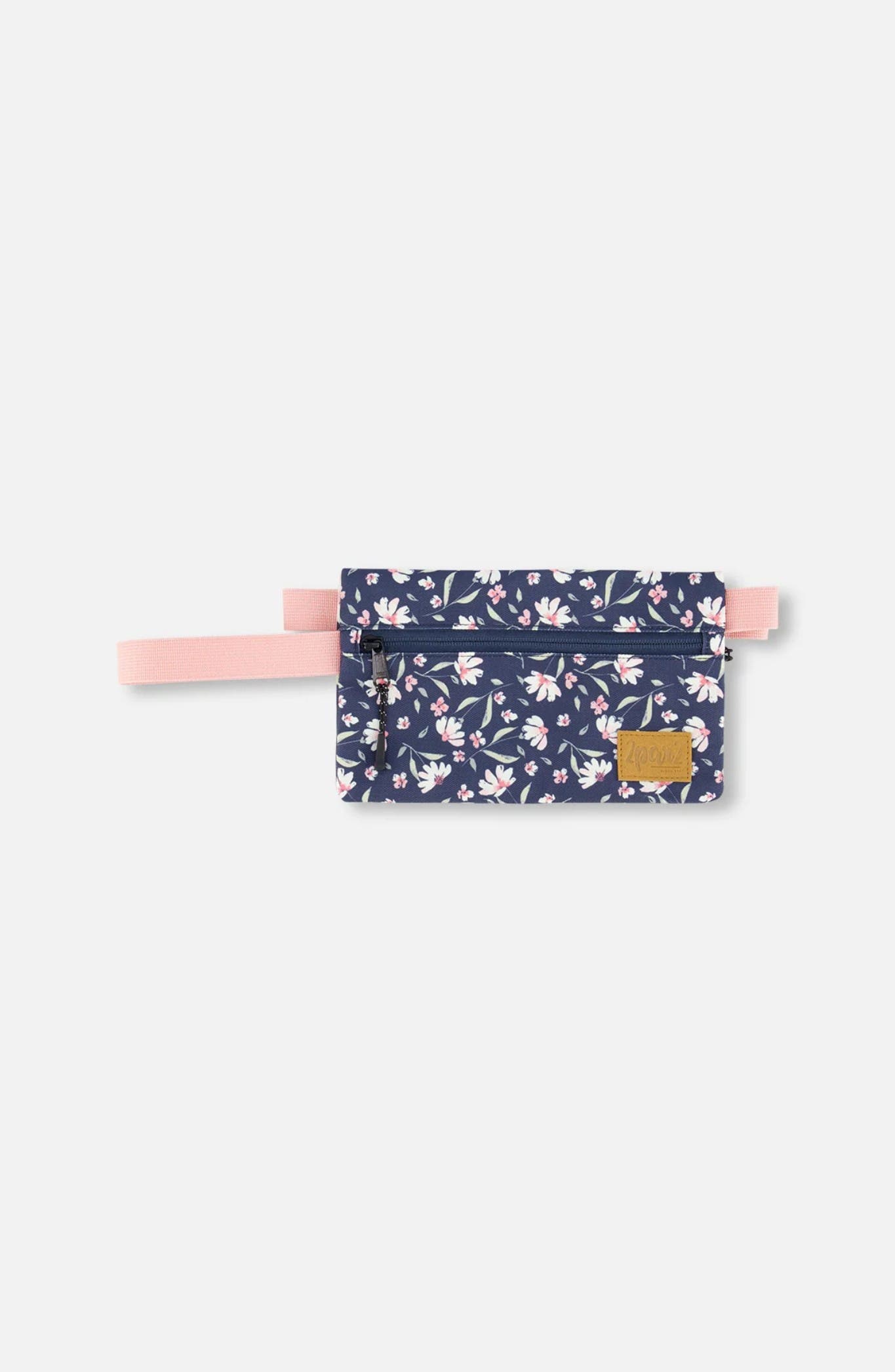 Deux par Deux Double Pencil Case Flower, Main, color, Navy
