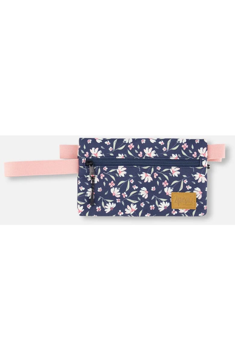 Deux par Deux Double Pencil Case Flower, Main, color, Navy