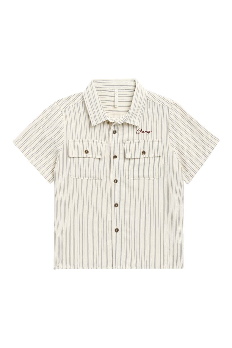 Kids' Champ Striped Short Sleeve Shirt, Main, color, IVORY