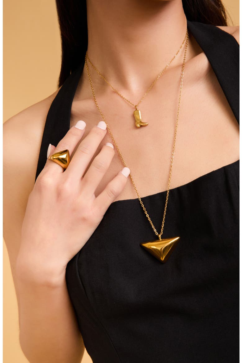 Boot Pendant Necklace, Alternate, color, GOLD