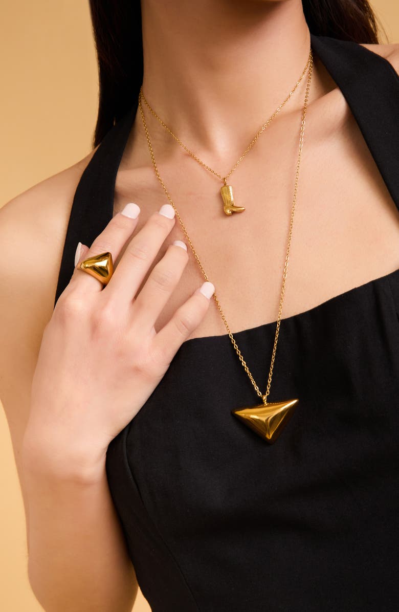 Petit Moments Boot Pendant Necklace, Alternate, color, Gold