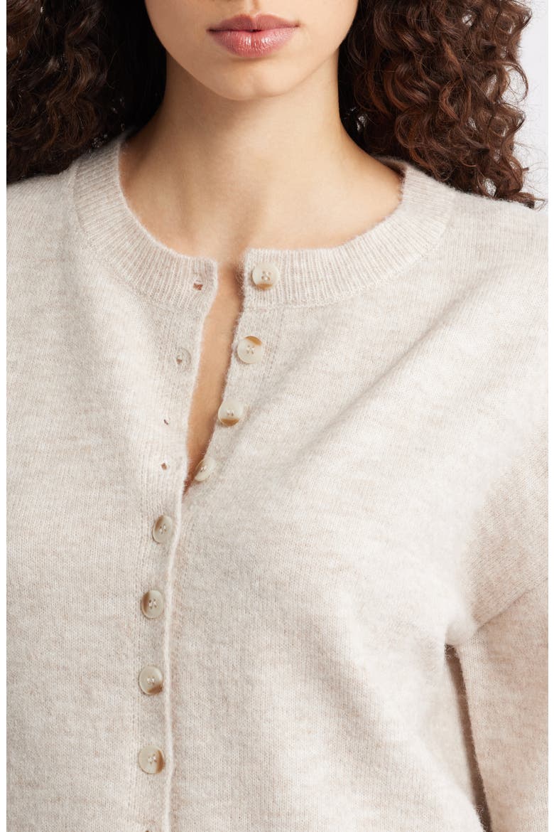 Cassidy Three Quarter Sleeve Cardigan, Alternate, color, CASHEW HEATHER
