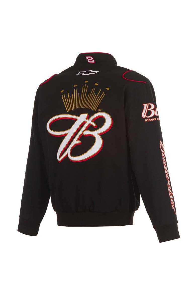 Men's JH Design Black Dale Earnhardt Jr. Budweiser Full-Snap Twill Jacket, Alternate, color, Black