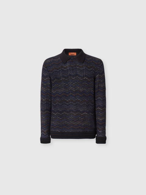 Long-sleeve Cashmere And Viscose Polo Shirt