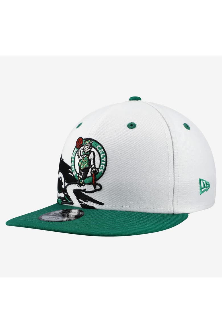 Youth New Era  White/Kelly Green Boston Celtics Swept 9FIFTY Snapback Hat, Alternate, color, White