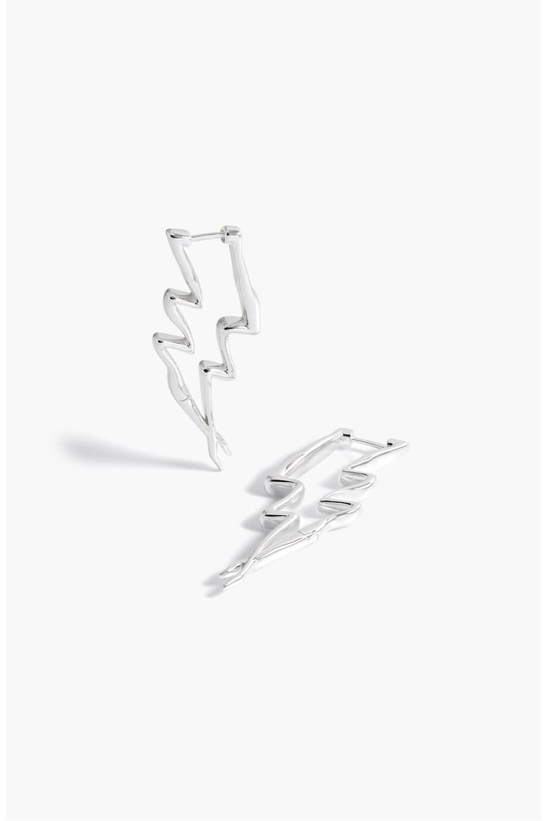 Maxi Lightning Earrings In Silver, Alternate, color, Silver