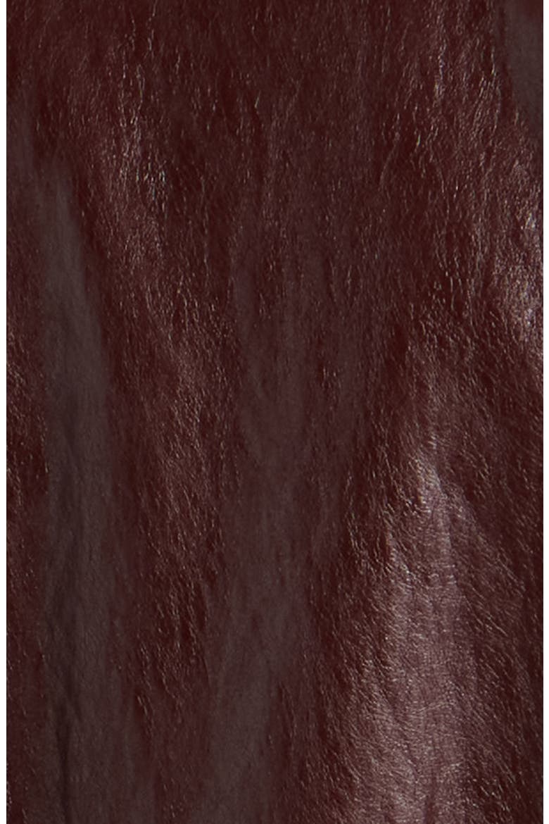 Faux Leather Funnel Neck Jacket, Alternate, color, BURGUNDY BANNER