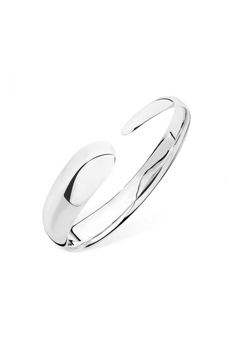 Flat Drop Bangle, Main, color, Sterling Silver