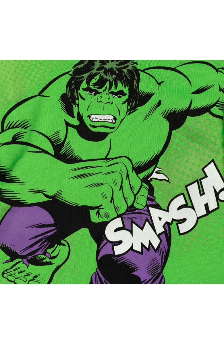 Marvel Comics Boys' Fleece Pullover Hoodie, Alternate, color, Hulk Green