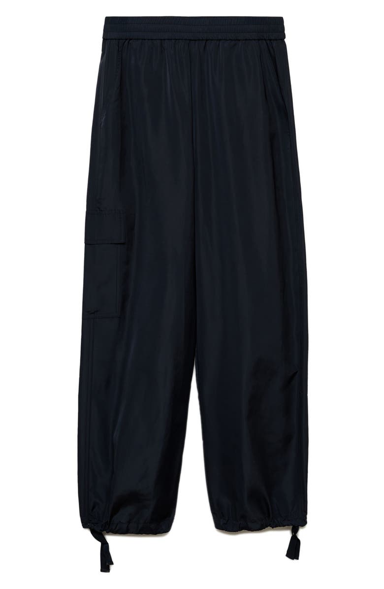 MANGO Drawstring Hem Cargo Pants, Alternate, color, Dark Navy