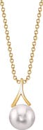 The Pearl Source 14K Gold Japanese Akoya Pearl Lindsey Pendant