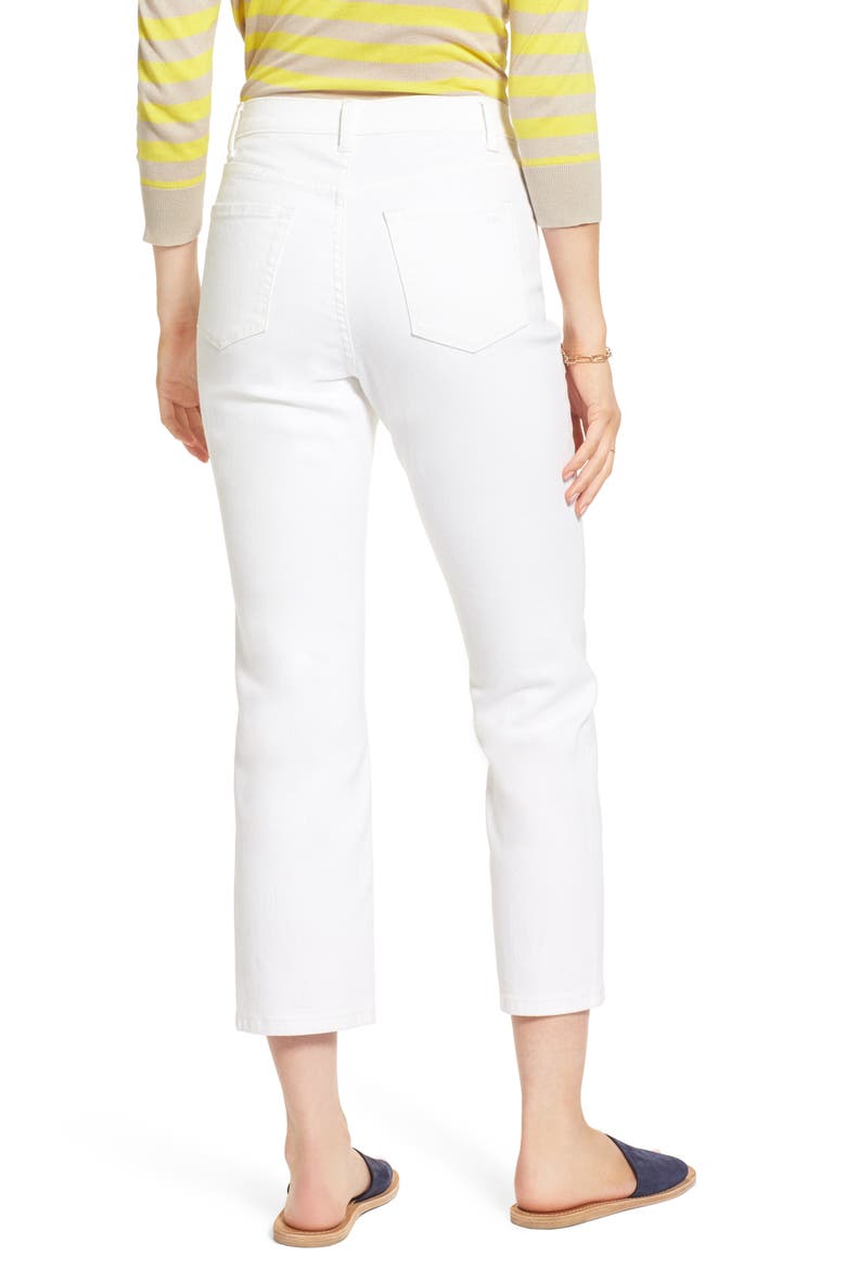 Straight Leg Crop Jeans, Alternate, color, WHITE