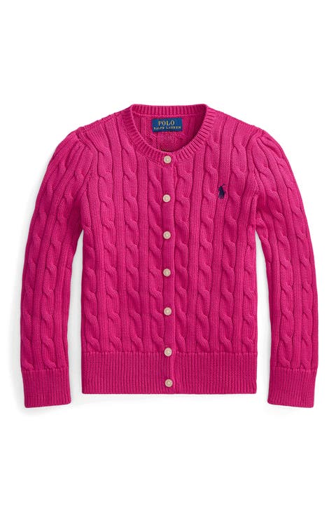 Kids' Cable Stitch Cotton Cardigan