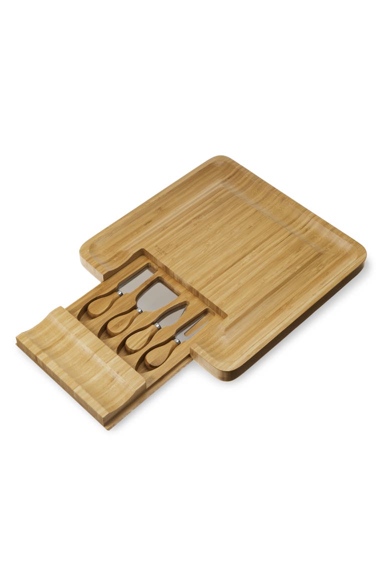 Cheese Board and Knife Set, Alternate, color, Natural