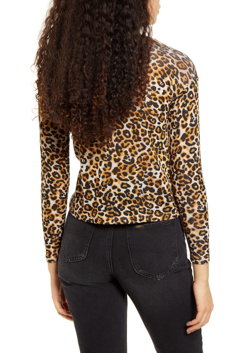 Animal Print Hacci Knit Top, Alternate, color, TAN ANIMAL