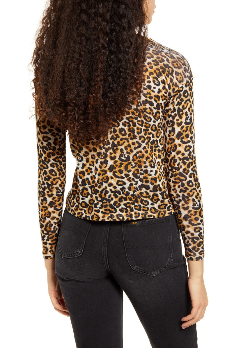 Hiatus Animal Print Hacci Knit Top, Alternate, color,