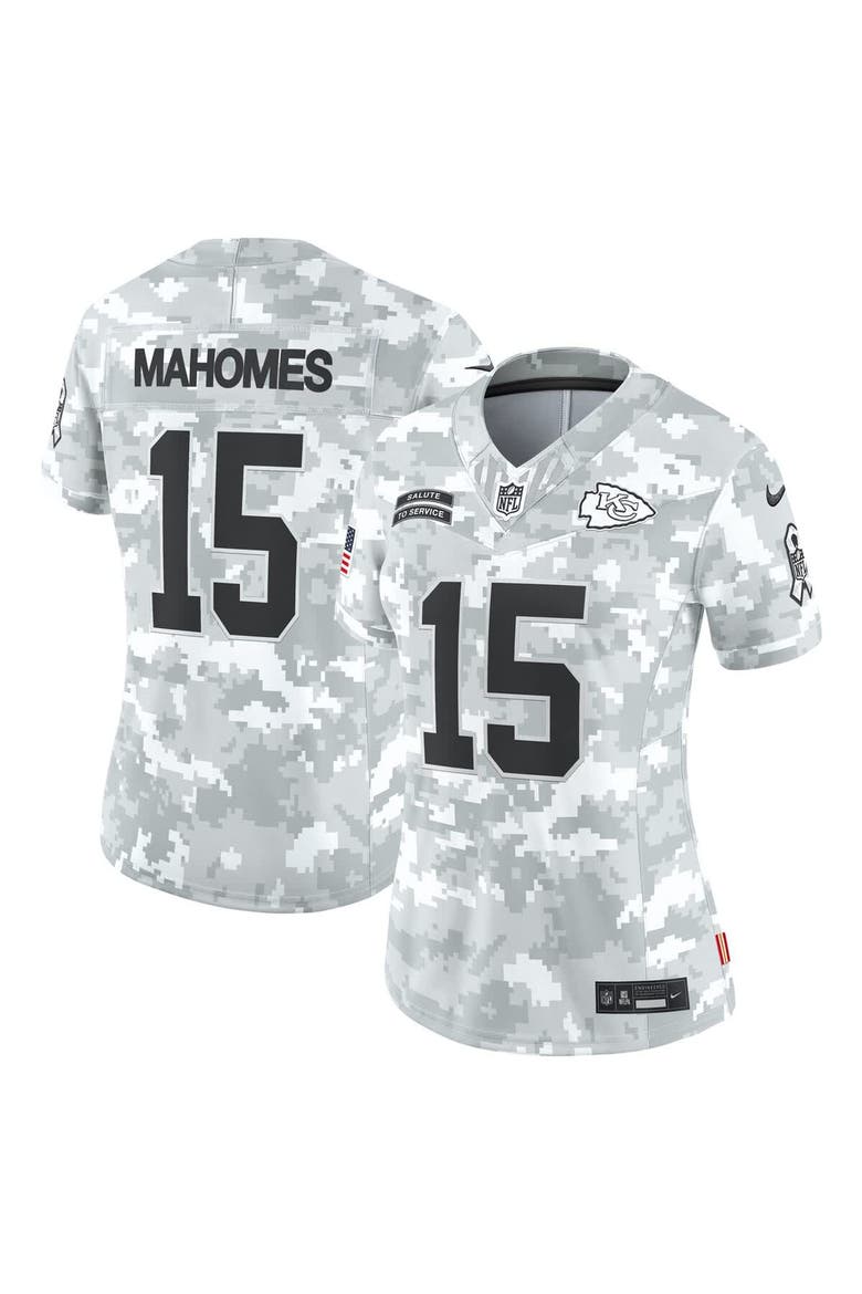 Women's Nike Patrick Mahomes Arctic Camo Kansas City Chiefs 2024 Salute to Service Limited Jersey, Main, color, Arctic Camo